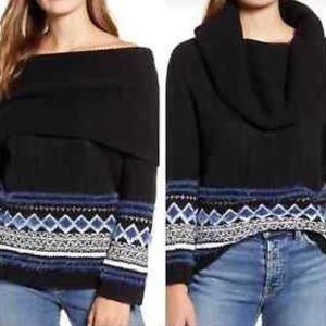 Caslon Fair Isle Convertible Sweater XL